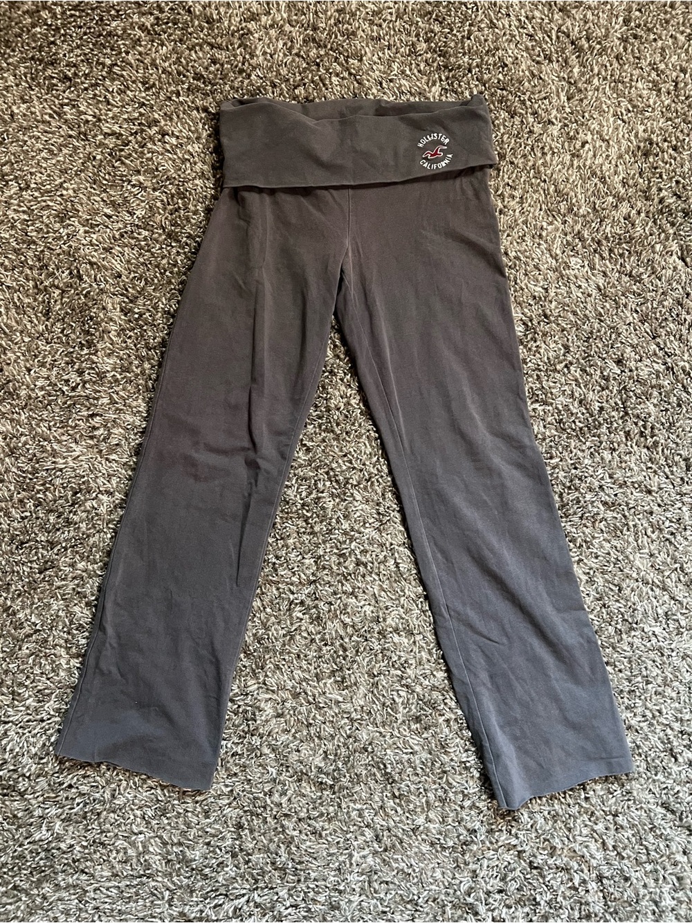 Hollister Vintage Fold-Over Waist Yoga Pants - Black